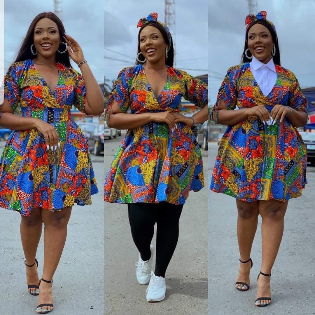 ankara short gown styles