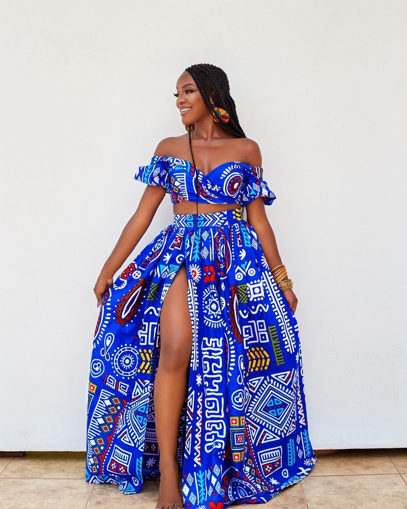 crop top and skirt ankara